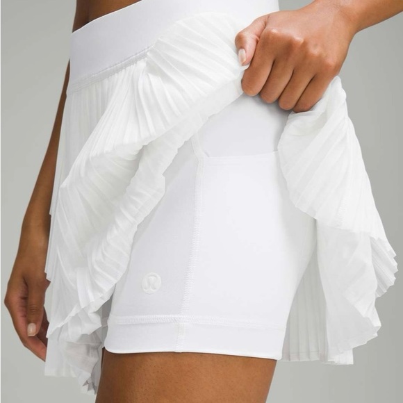 Lululemon White Tiered Pleats High-Rise Tennis Golf Skirt 2 - Picture 9 of 10